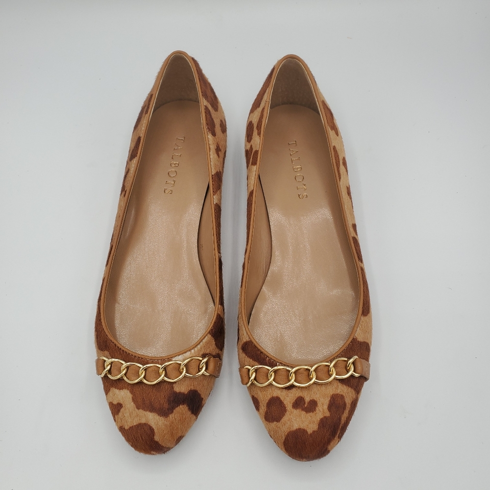 Talbots Leopard Fur  flats shoes womens size 7B